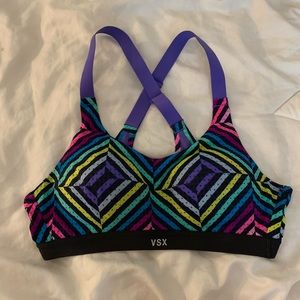VSX striped sports bra
